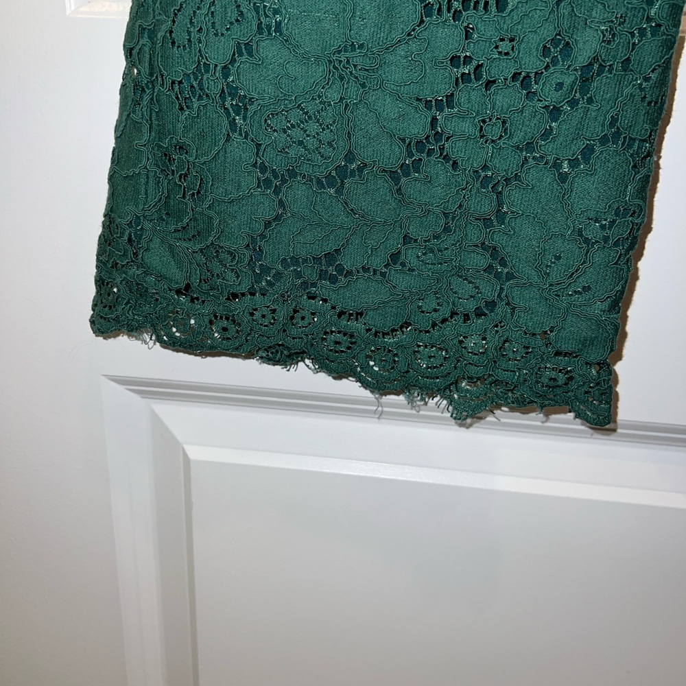 Equipment Dark Green Lace Cropped Pants - Picture 7 of 8